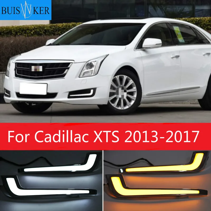 

2pcs for Cadillac XTS 2013-2017 Pre-facelift Daylight Waterproof Yellow Turn Signal LED DRL Daytime Driving Running Lights