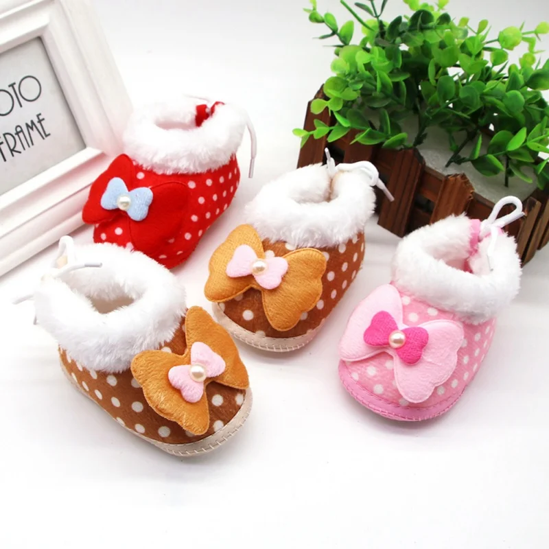 

Winter Sweet Newborn Baby Girls Boys Princess Winter First Walkers Soft Soled Infant Toddler Kids Girl Boy Footwear Shoes