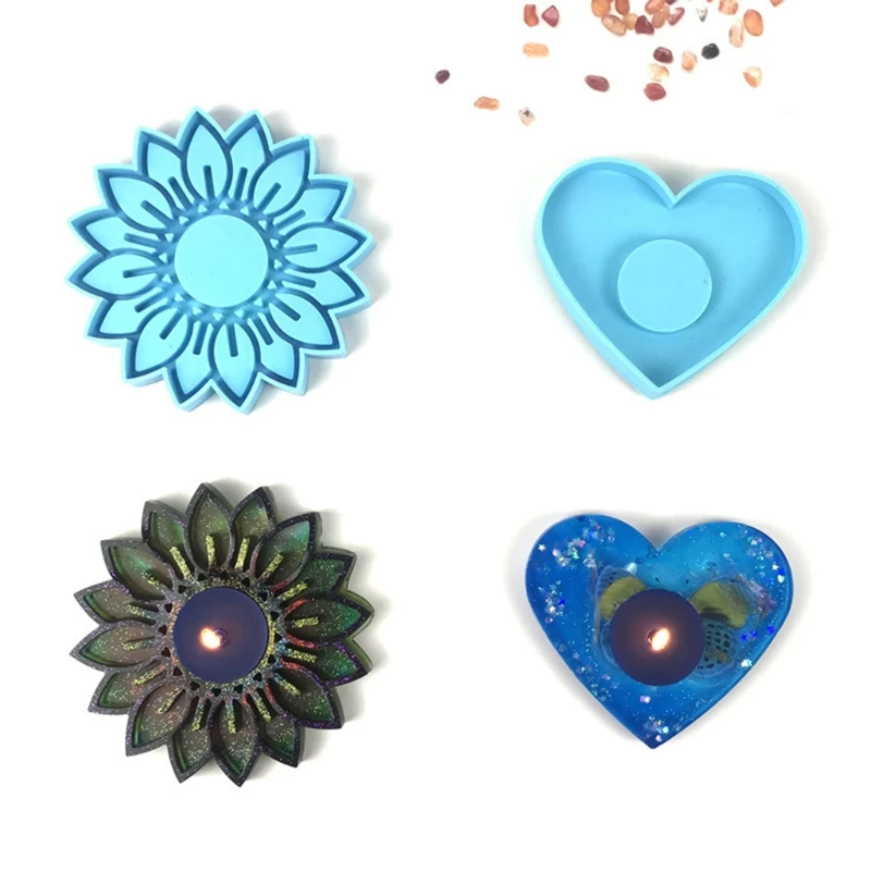 

Candle Holder Epoxy Resin Mold Storage Box Ornaments Casting Silicone Mould DIY Crafts Candle Ashtray Making Tool