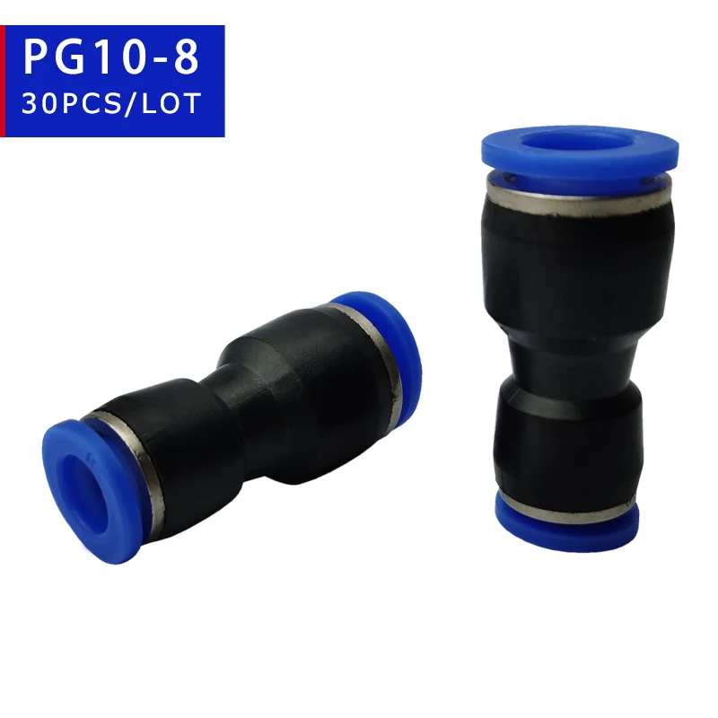 Высокое качество 30 шт неравный Диаметр штуцер воздушной трубки прямой союз PG10 8