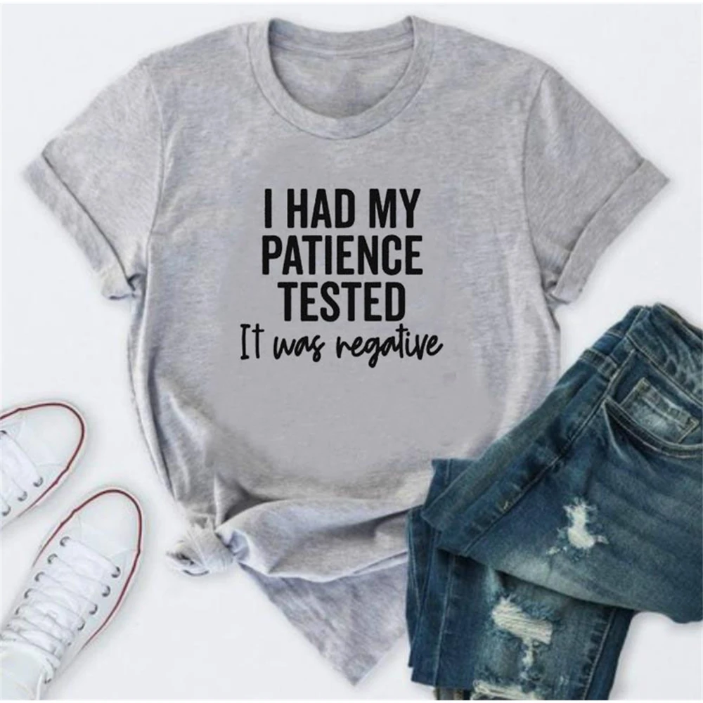 

Have Patience Letter Print T Shirt Women Short Sleeve O Neck Tshirt Summer Women Tee Shirt Tops TX5001