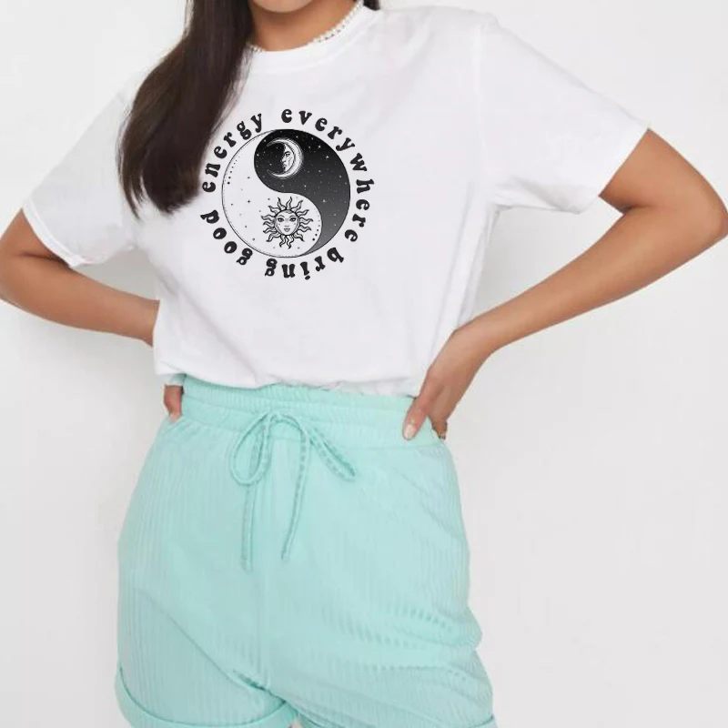 Футболка женская с коротким рукавом милая летняя рубашка в стиле ретро рисунком