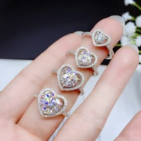 huitan 5mm6mm8mm9mm heart rings silver color luxury bridal wedding accessories fashion style women ring delicate love jewelry