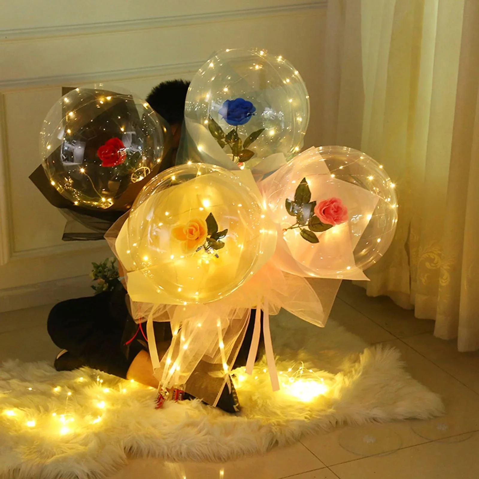 

LED Romantic Lucid Rose Bouquet