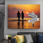 Персонализированный памятный плакат на день свадьбы, пересечение улицы с 2-5 именамидатами, Картина на холсте, искусство, семейный подарок
