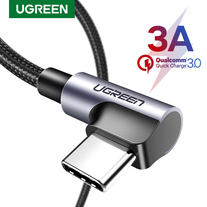 Кабель Ugreen USB-Type C для телефонов Android угловой 3A 0.5-2 м | Мобильные телефоны и