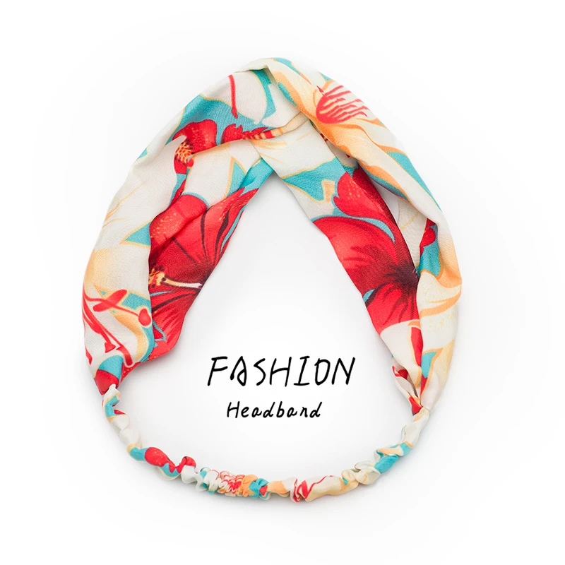 

2020 Fashion BOOM print Women Headband Vintage Bandanas Hairband Girls Headwear Headband Hair Accessories Headdress ladies Hoop