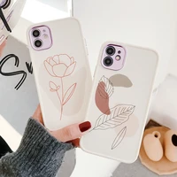 for iphone 12 case simplicity flowers leaf phone cases for iphone 12 mini 11 pro max 7 8 plus xs max xr x soft tpu bumper cover