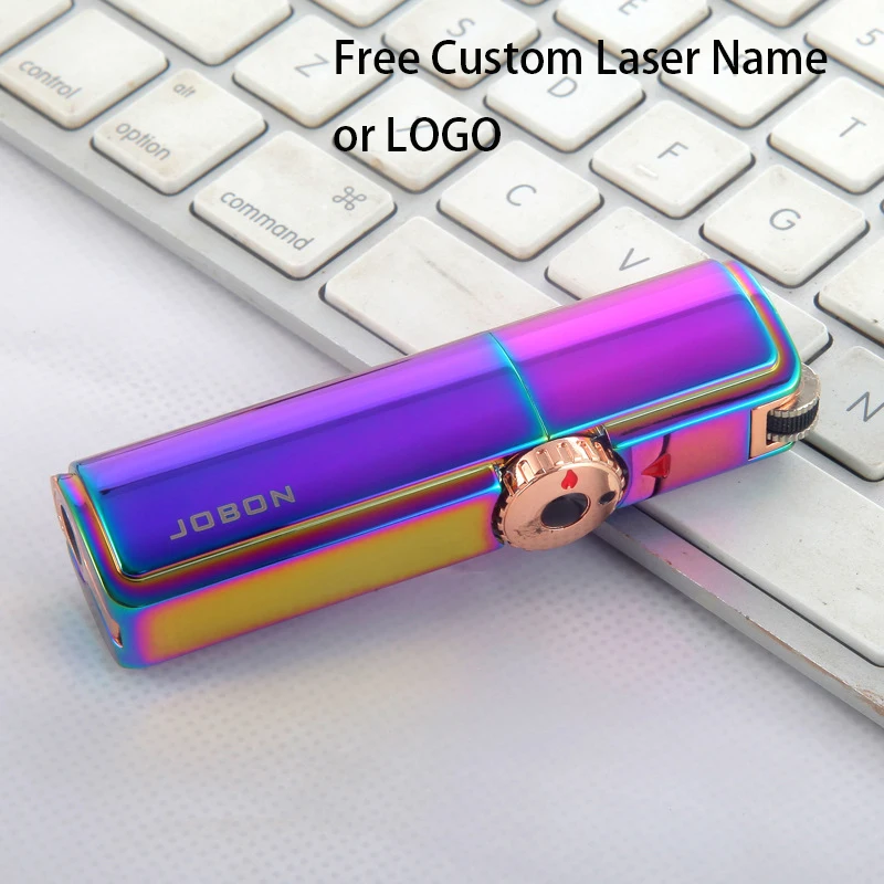 

Jobon brand compact wheel butane Gas lighter gasoline spray gun turbine metal windproof cigarette fixed fire lighters