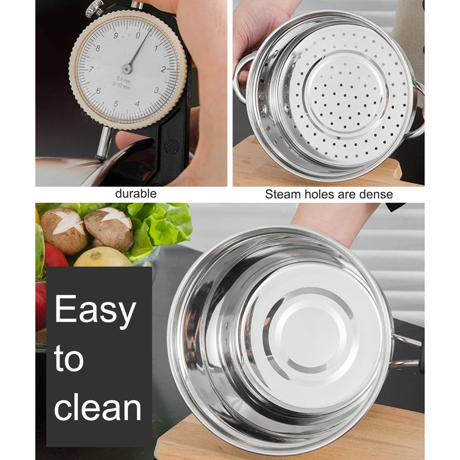 New 1.5L Stainless Steel Pot Soup Cooking Multi-purpose Cookware With Steamer Kitchen Non-stick Pan General Use | Дом и сад