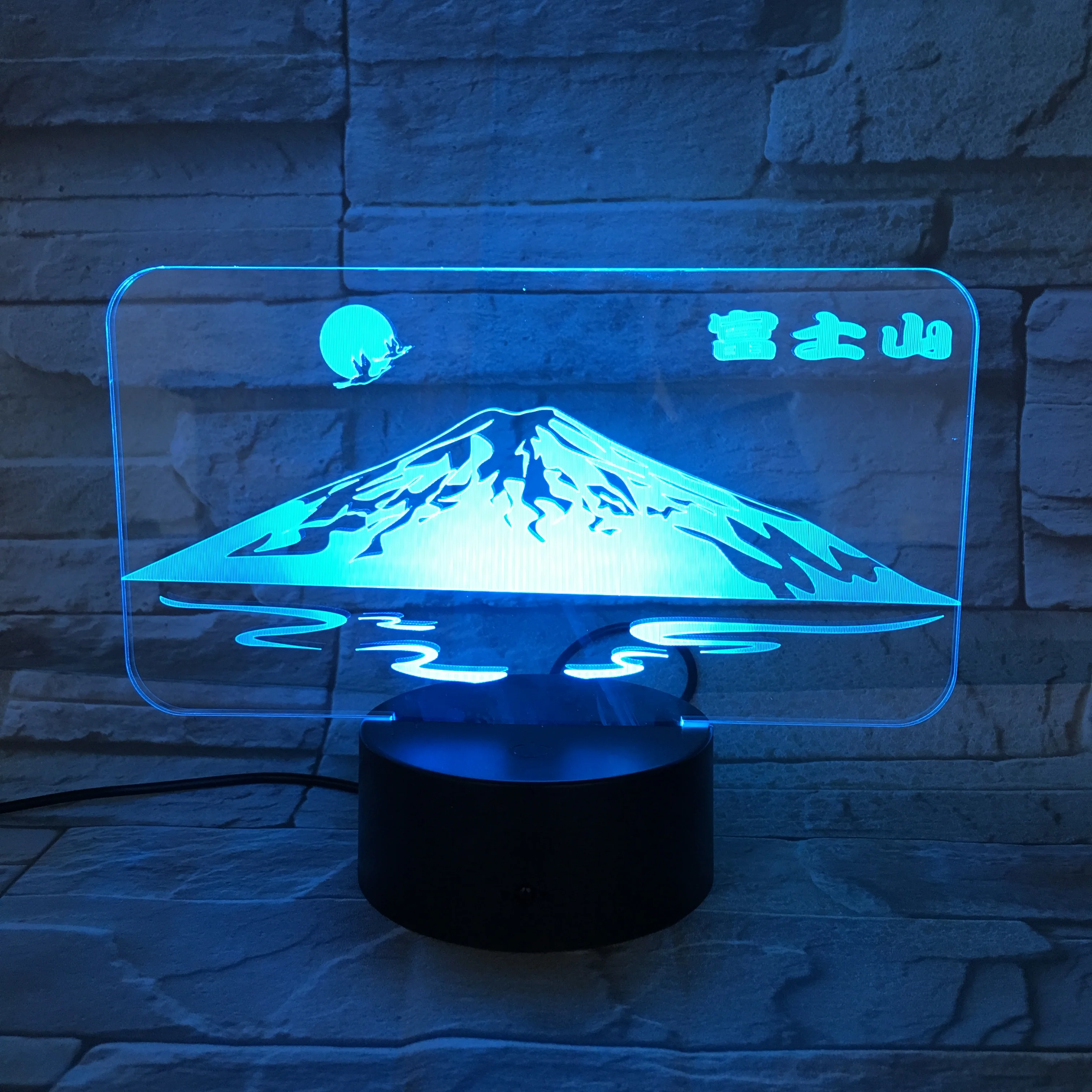 Японское крепление Fuji 3D ночной Светильник СВЕТОДИОДНЫЙ меняющий цвет