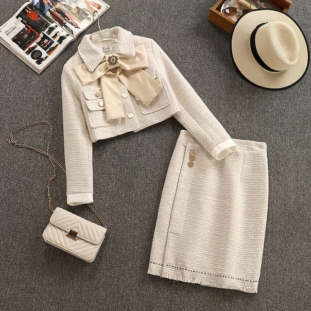 7152Tweed Vefinear, Осень-зима, сексуальные клетчатые топы и мини-платья, комплект из 2 предметов, на пуговицах, открытая облегающая юбка и свитер, комплект из двух предметов - Цвет: 7152Tweed