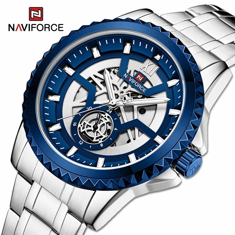 Часы наручные NAVIFORCE Мужские кварцевые спортивные брендовые люксовые модные в