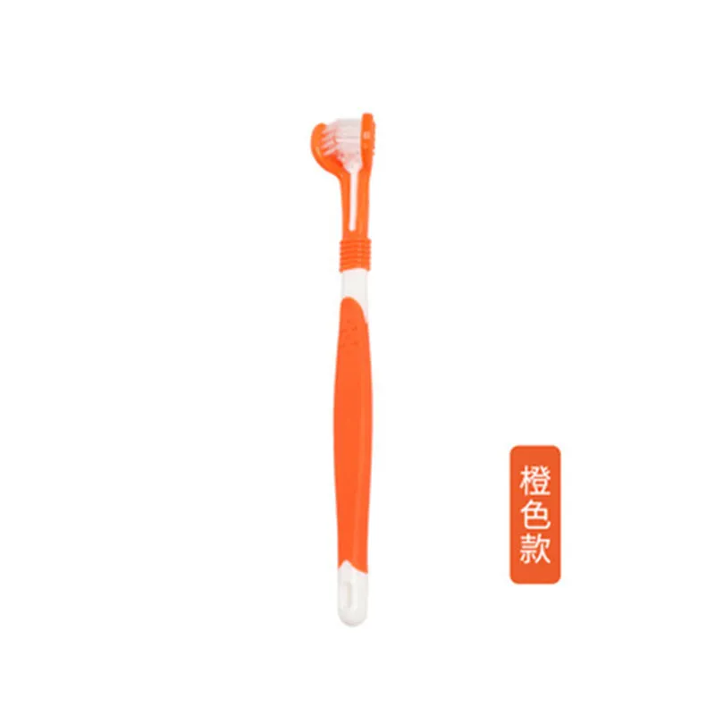 

Pet Toothbrush Dog Three Sided Multi-angl Tooth Care Brushes Soft Rubber Bad Breath Tartar Cleaning Pet Cat Health Grooming Tool