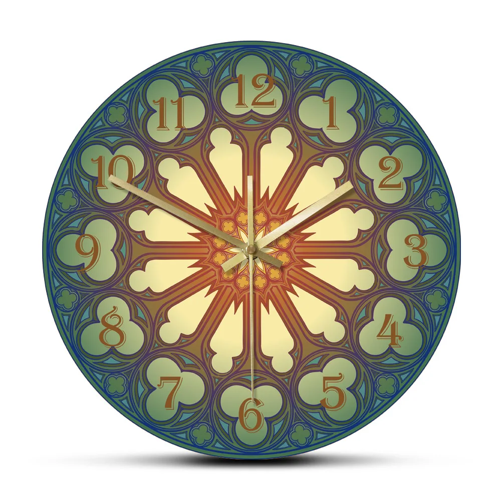 Готические настенные часы с узором в виде роз и окон средневековая европейская