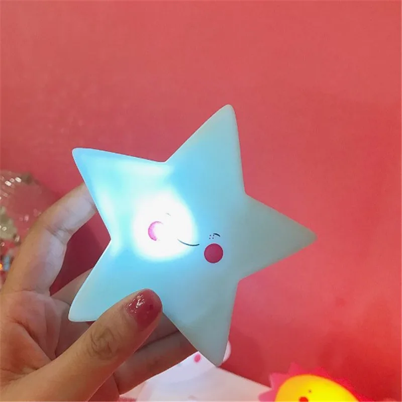 4 LED Night lamp decorate desk light battery dream cute Five-pointed Star Unicorn holiday creative light for baby bedroom luminar - Испускаемый цвет: 4