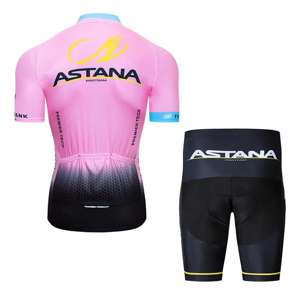 2019 короткий рукав Летняя Команда Астана набор велосипедных Джерси велосипедная