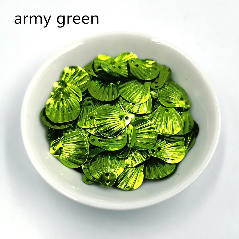 army green 11 г/лот 13 мм оболочка ПВХ свободные блестки шитье ремесло Блестки для свадебного украшения одежды платье колпачки для обуви DIY аксессуар - Цвет: army green