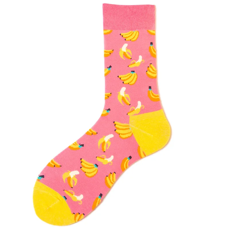 

Spring and Summer Men's Socks Hit Color Fruit Series Strawberry Watermelon Pear Dragon Fruit Color Men's Long Tube Cotton Socks