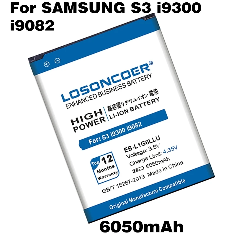 6050 мА/ч, EB-L1G6LLU для samsung Galaxy S3 Батарея i9308 i9128E i9305 i9060 i9301 i9300 i879 EB535163LU i9082 i9080 EB-L1G6LLA