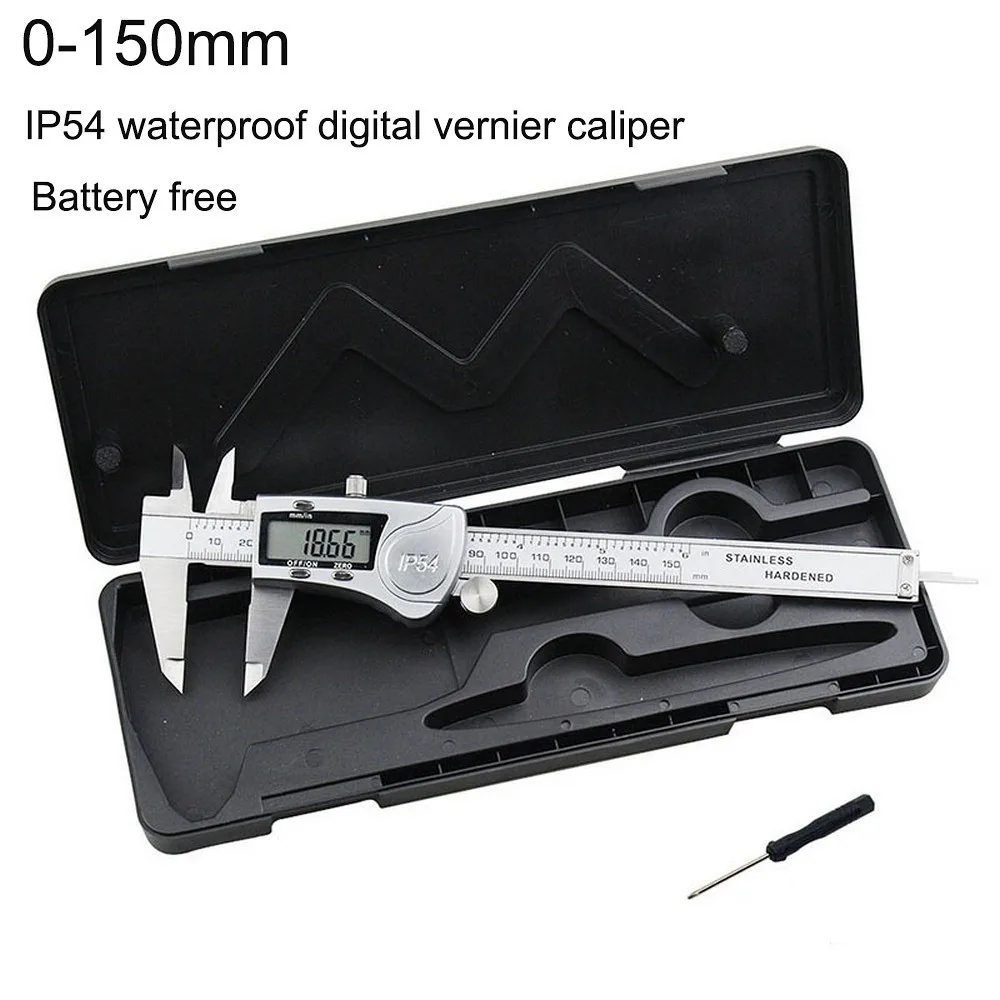

150mm/200mm Digital Calipers Stainless Steel Vernier IP54 Waterproof Millimeter Carpenter Woodworking Measuring Gauging Tools