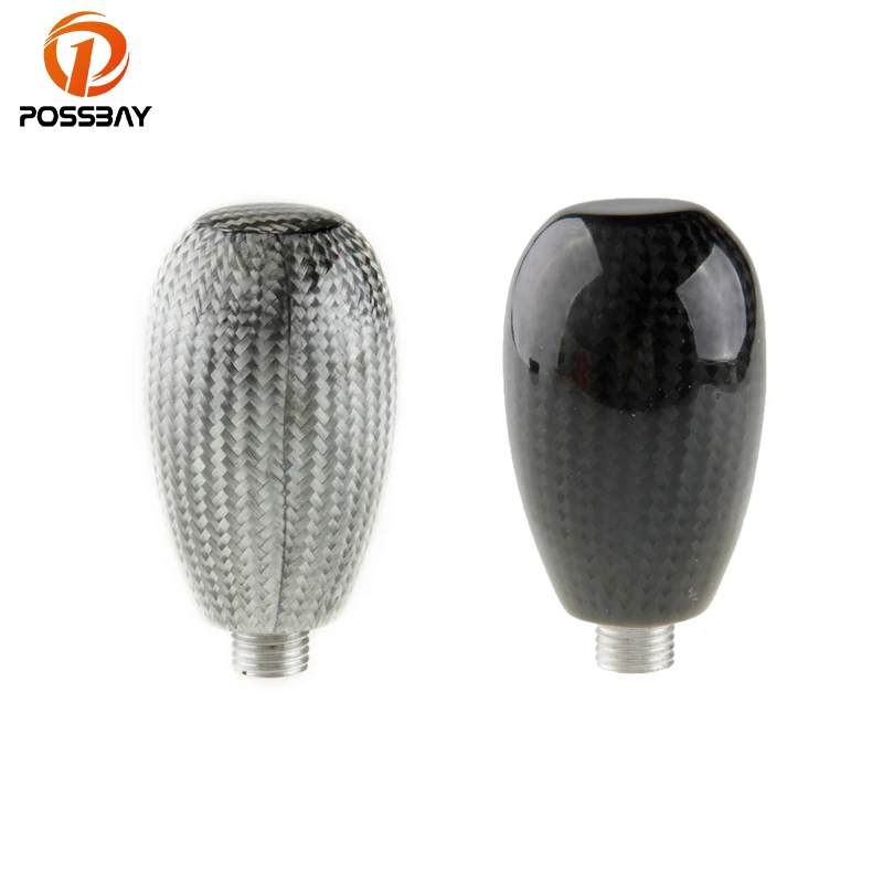 Ручка переключения передач из углеродного волокна Черная/серебристая|Ручка