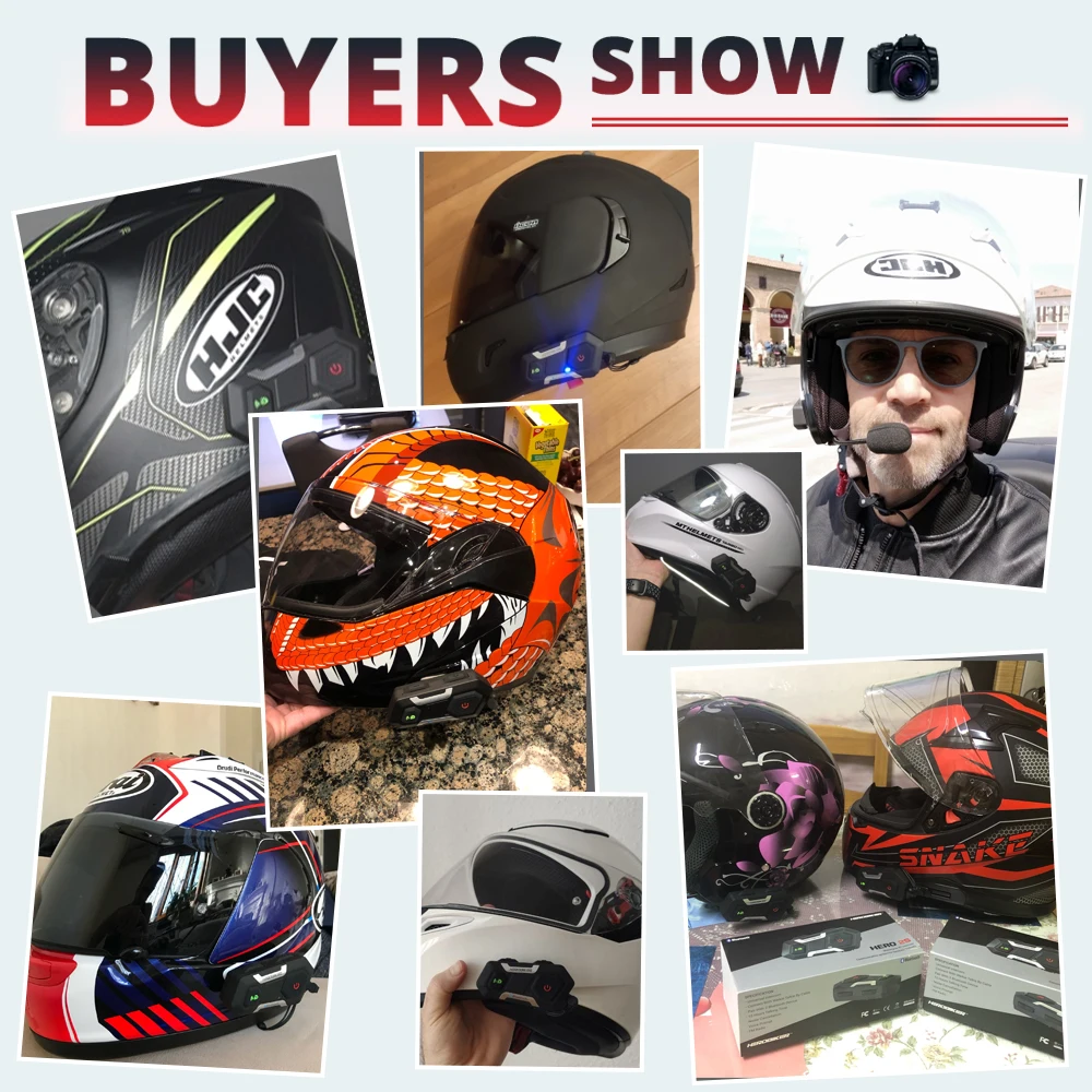 Bluetooth-гарнитура HEROBIKER для мотоциклетного шлема 1200 м | Автомобили и мотоциклы