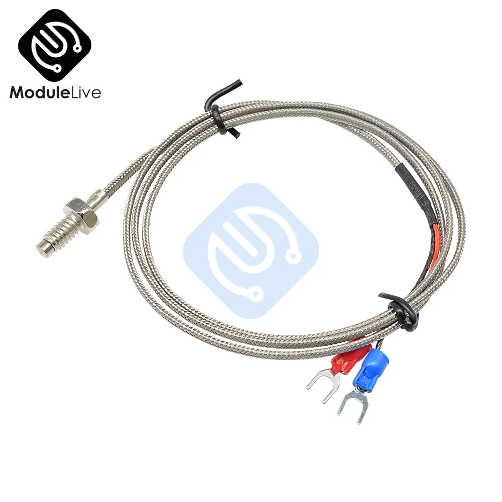 

Кабель термопары Diymore типа K M6, 1 м, 2 м, датчик температуры с винтом, зонд 0-800 C для термостата контроллера REX-C100