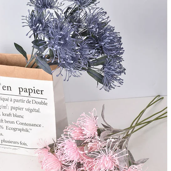 

Pincushionchrysanthemumsimulation Forest Wedding Photo Studio Decoration Floral Ornaments Home Accessories Window Softdecoration