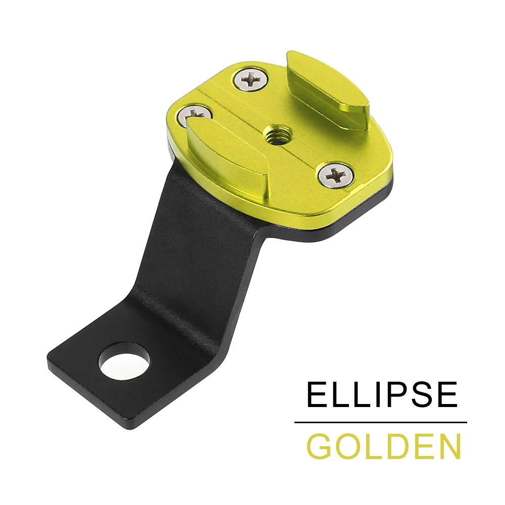 Ellips Yellow Алюминиевый кронштейн держатель мотоцикла зеркало заднего вида сплав стент фиксированный для Go pro Hero 7 6 5 4 3 для Xiaomi Yi 4K Экшн-камера - Цвет: Ellips Yellow