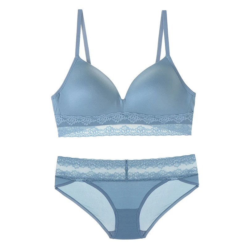 Комплект женского Бесшовного нижнего белья из мягкого гладкого кружевного