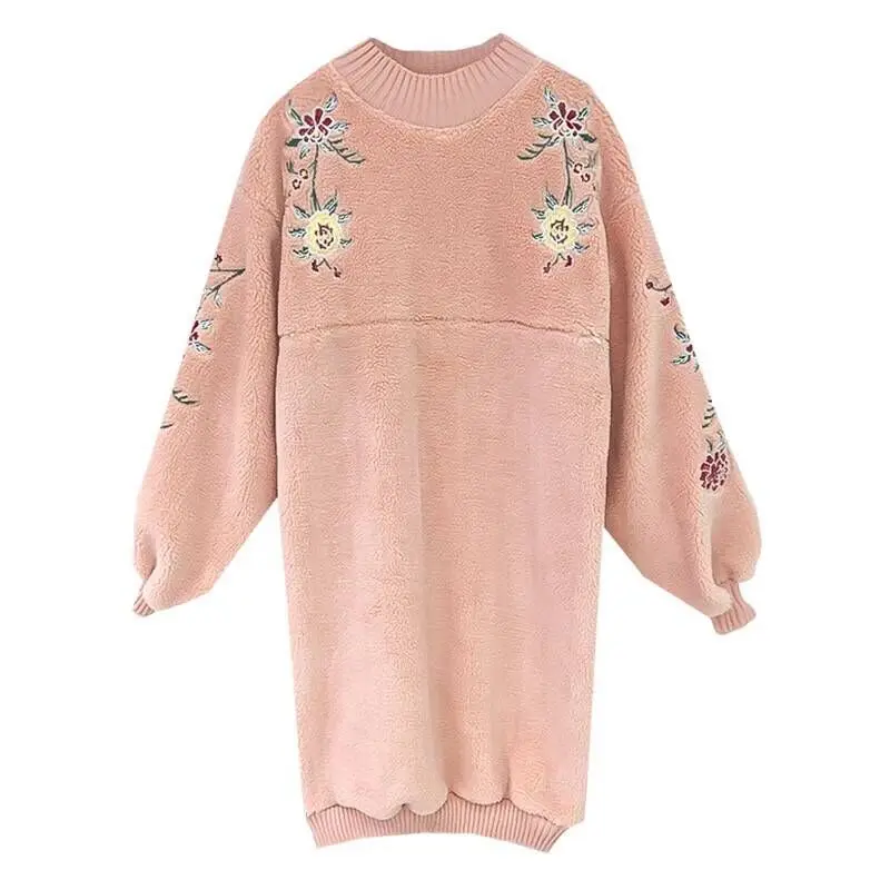 Осенне-зимнее теплое кашемировое платье для беременных элегантное кормления