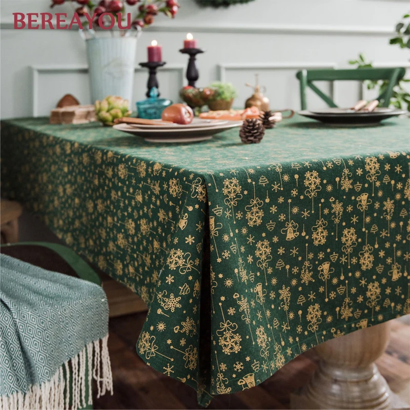Скандинавские рождественские скатерти из хлопка и льна с японским принтом