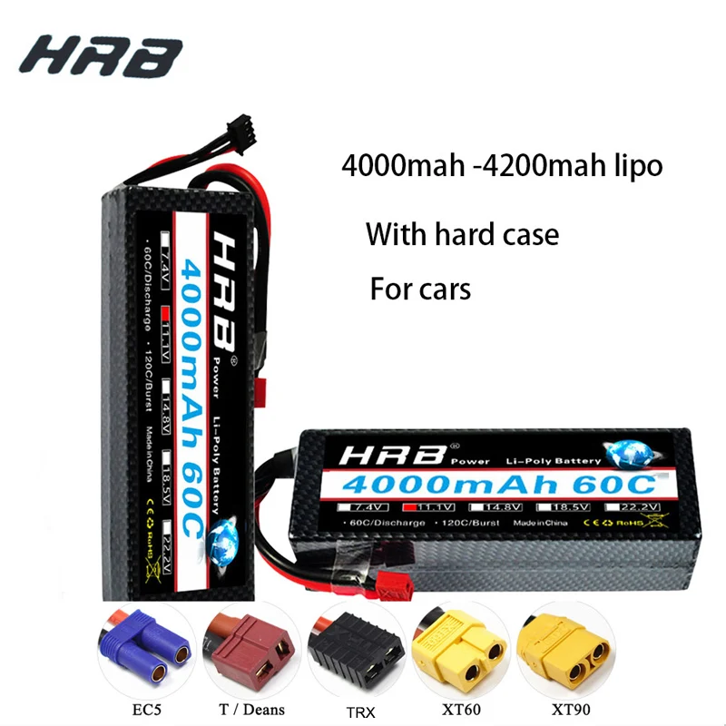 Аккумулятор HRB RC Lipo 2S 3S 6S 4000 мАч 4200 аккумулятор с твердым корпусом Deans XT60 T EC5 для