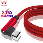Usb-кабель Type-C l-образной формы 0,25-3 м для Samsung S9 S8 Huawei Xiaomi Redmi note 7, кабель для быстрой зарядки USB C Type-C, кабель для передачи данных