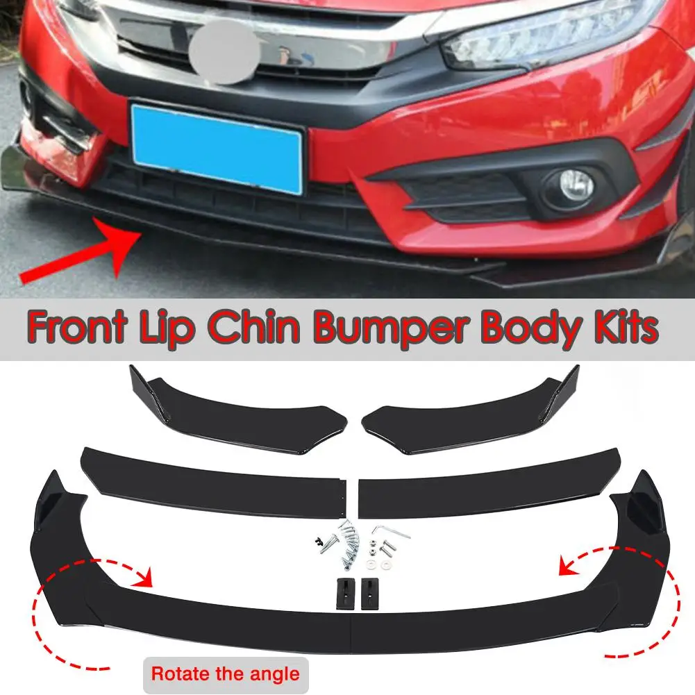 

Car Front Bumper Splitter Universal Durable Car Front Lip Chin Bumper Body Kit