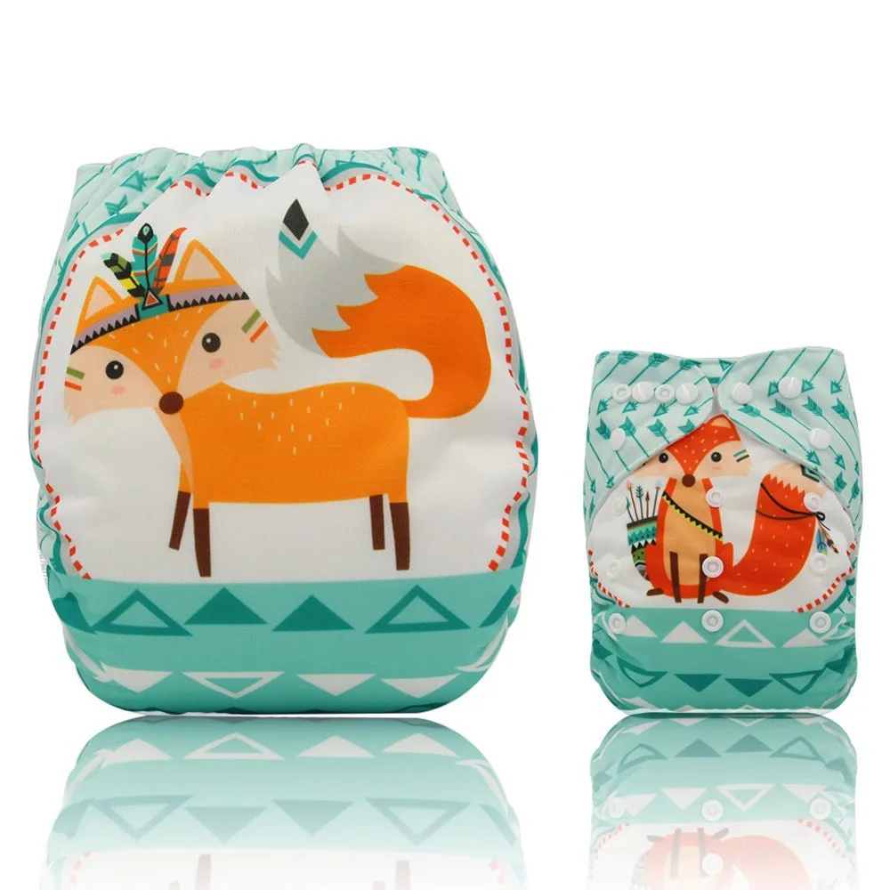 2 вида милых детских подгузников многоразовые моющиеся подгузники с рисунком