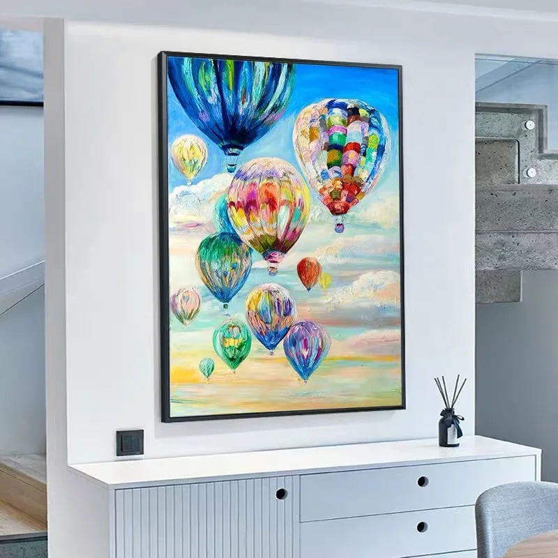 Абстрактный красочный воздушный шар художественные плакаты и принты холст