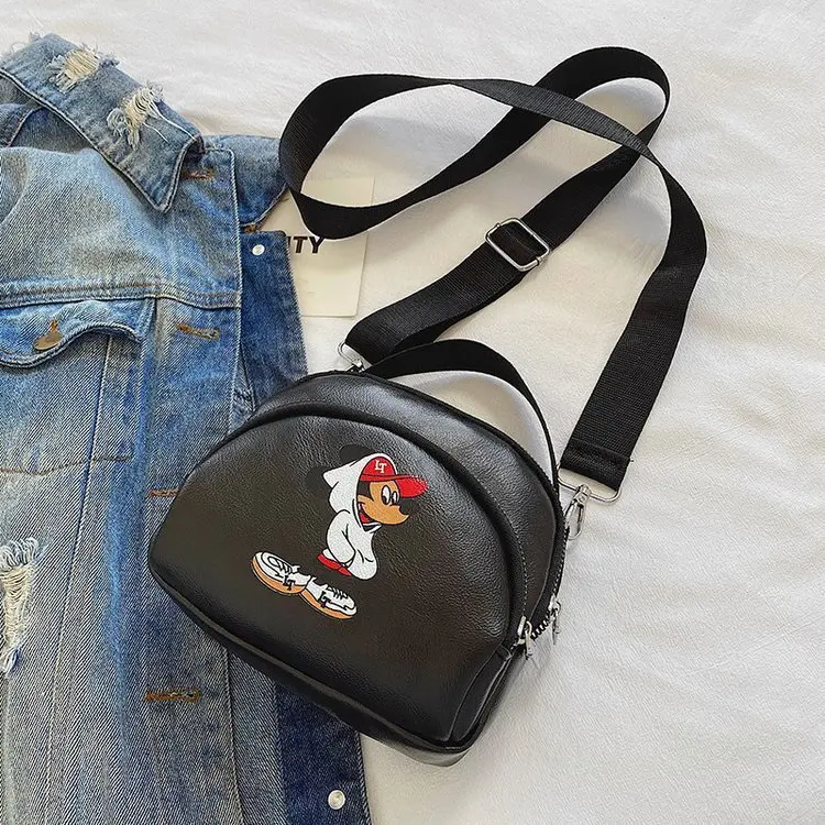 

Disney animation cartoon new Mickey Mouse pu fashion shoulder messenger bag male and female student mobile phone bag