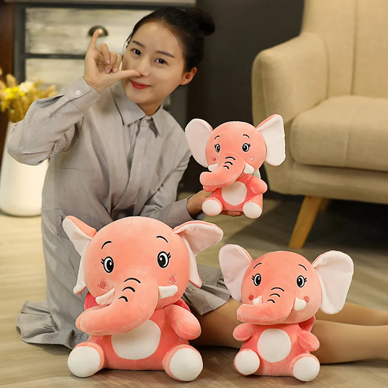 

1 pcs 22-40cm Free shipping 25cm Cute Plush Toys Elephant Wearing a hat Baby Sleeping Soft Stuffed Plush toy for childern gift