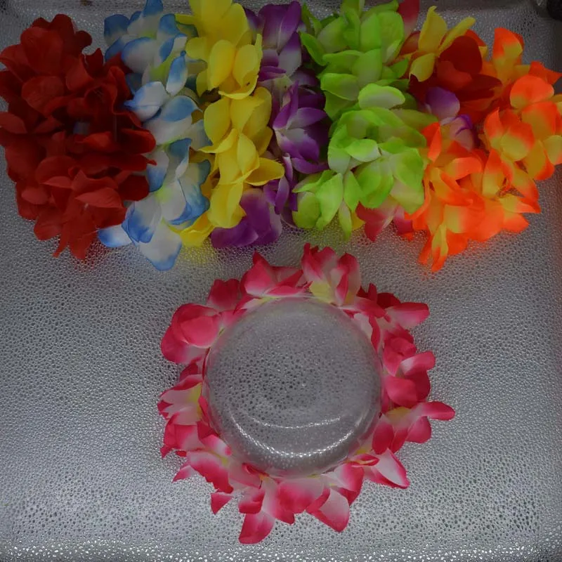 

Hawaiian Leis Luau Tropical Headband Flower Crown Wreath Headpiece Women Girls Floral Hair Band For Summer Beach Vacation Party