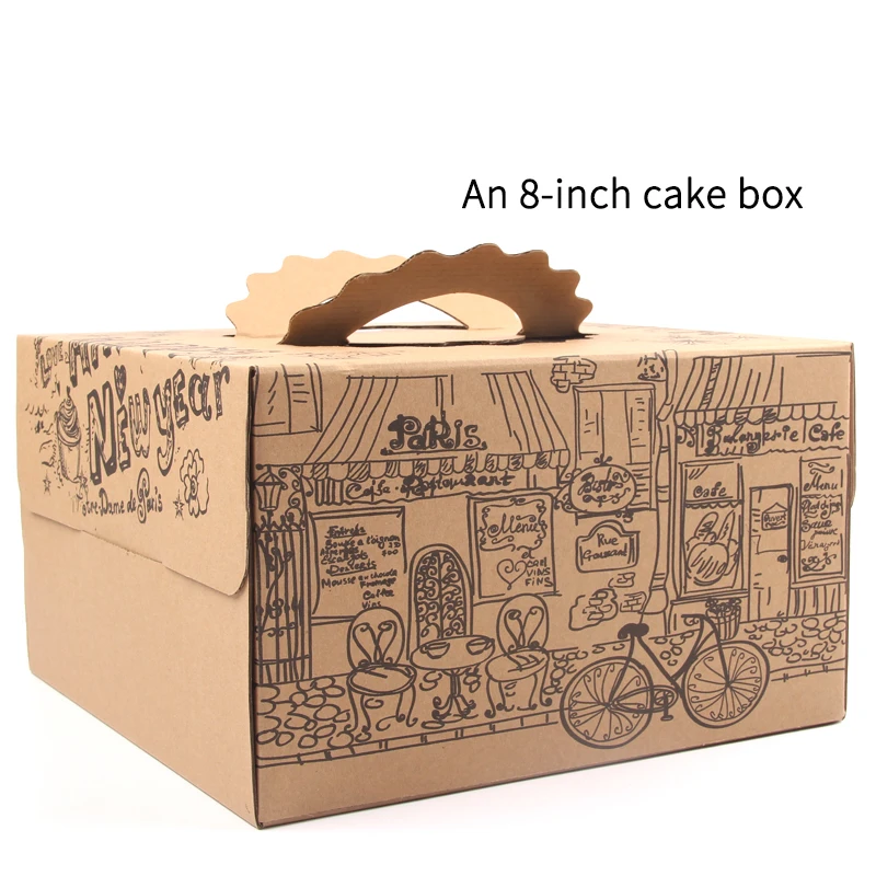 Упаковочная коробка для торта от хлебобулочной пекарни западная точка выпечки 6