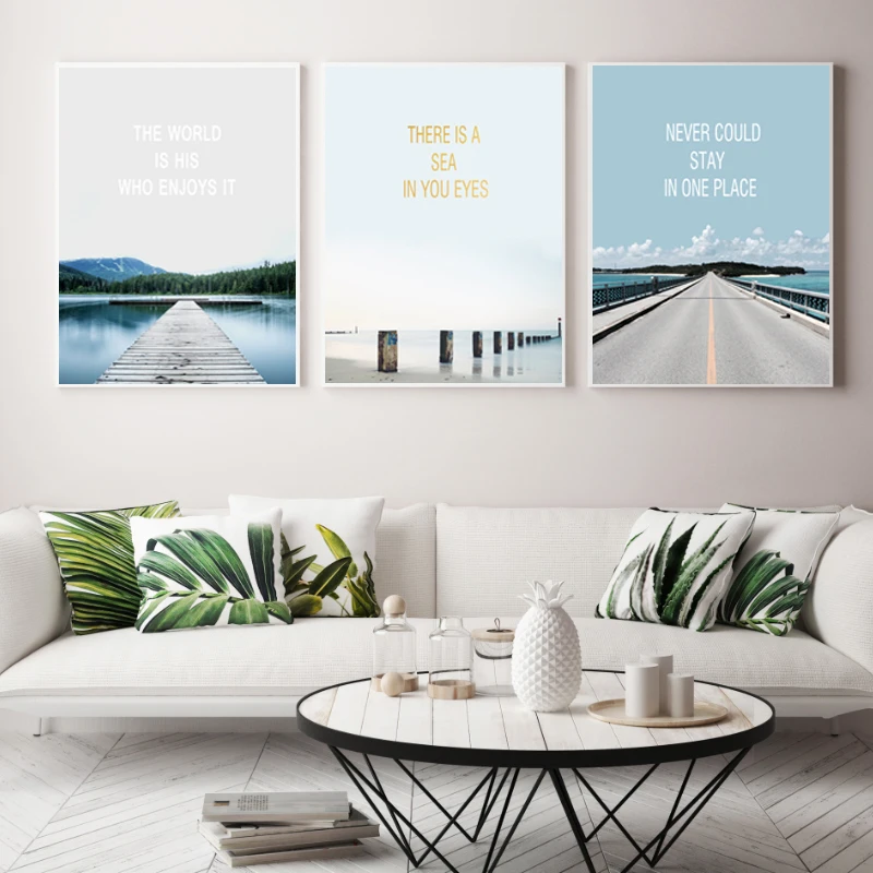 

Modern Minimalist Canvas Oil Painting Along The Road Landscape Posters And Prints For Livingroom Bedroom Artistic Picture