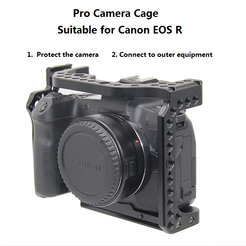 Профессиональная клетка для камеры Canon EOS R с Coldshoe 3/8 1/4 резьбовые отверстия Arca Swiss