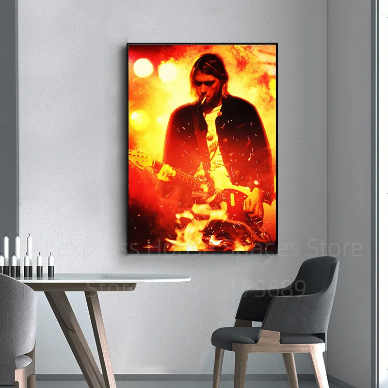 Настенная картина с изображением рок музыкальной группы Курта Кобейна певицы
