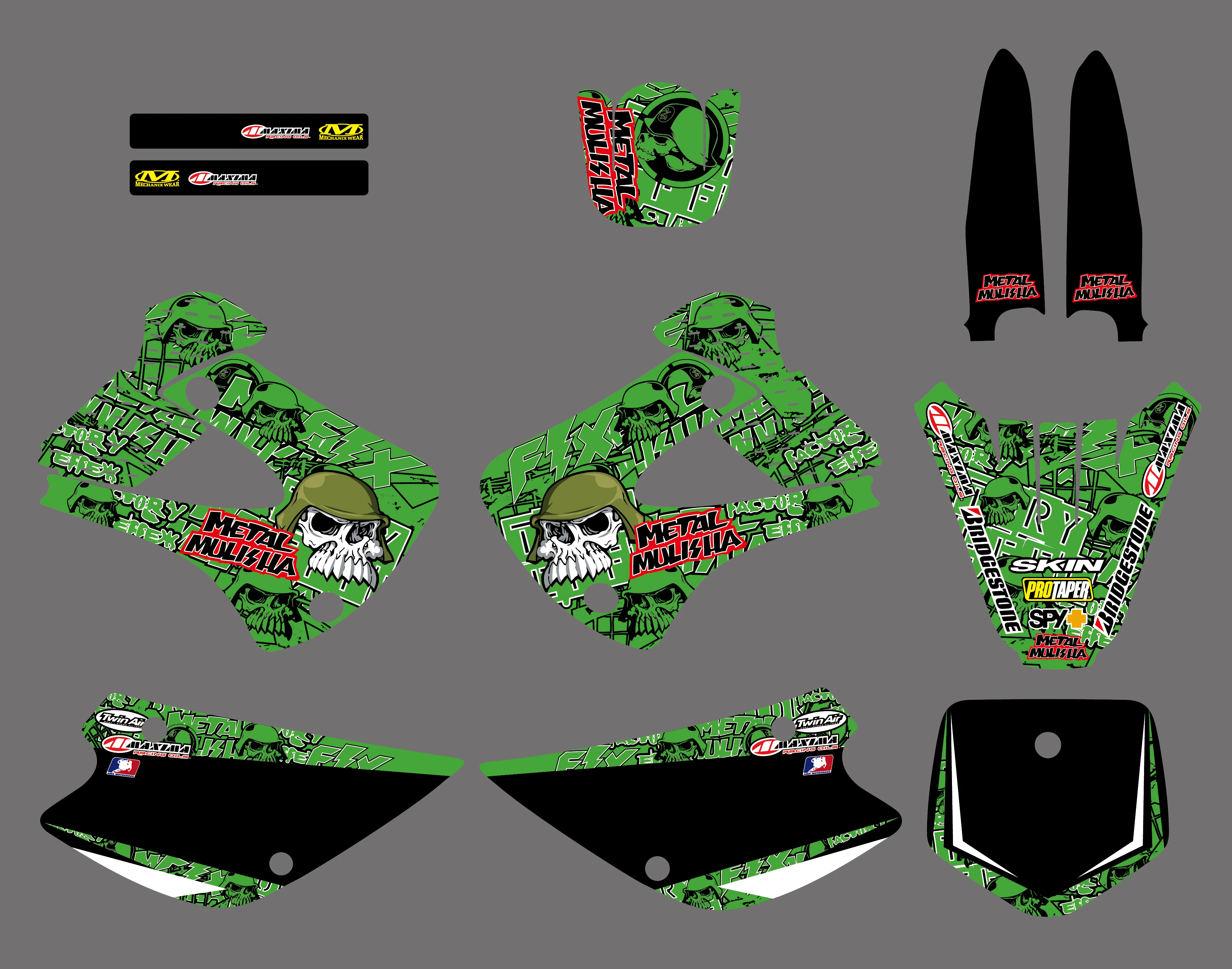 Графика и фон наклейка комплект для Kawasaki KX85 KX100 1998 2012 2011 2010 2009 2008 2007 2006 2005 2004 KX 85