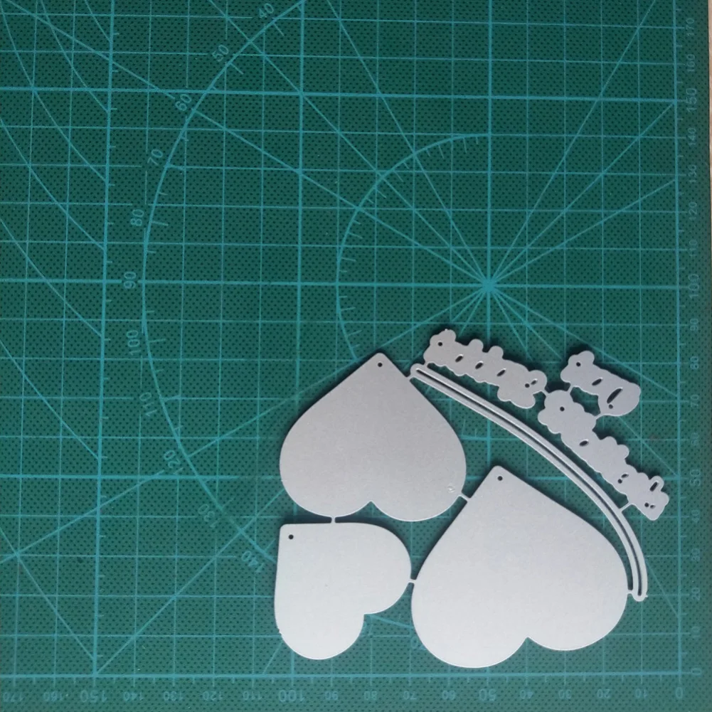 7 шт./Лот металлические Вырубные штампы в виде сердца для скрапбукинга украшения