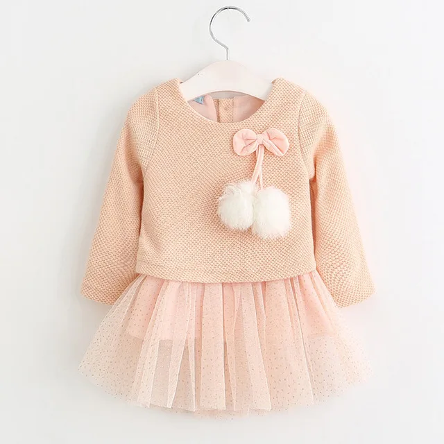 AX056 Pink Bear Leader/комплекты одежды для малышей г. Одежда для маленьких девочек кружевное платье с цветочным рисунком для девочек Детские вечерние платья принцессы с вышивкой, 2 шт - Цвет: AX056 Pink