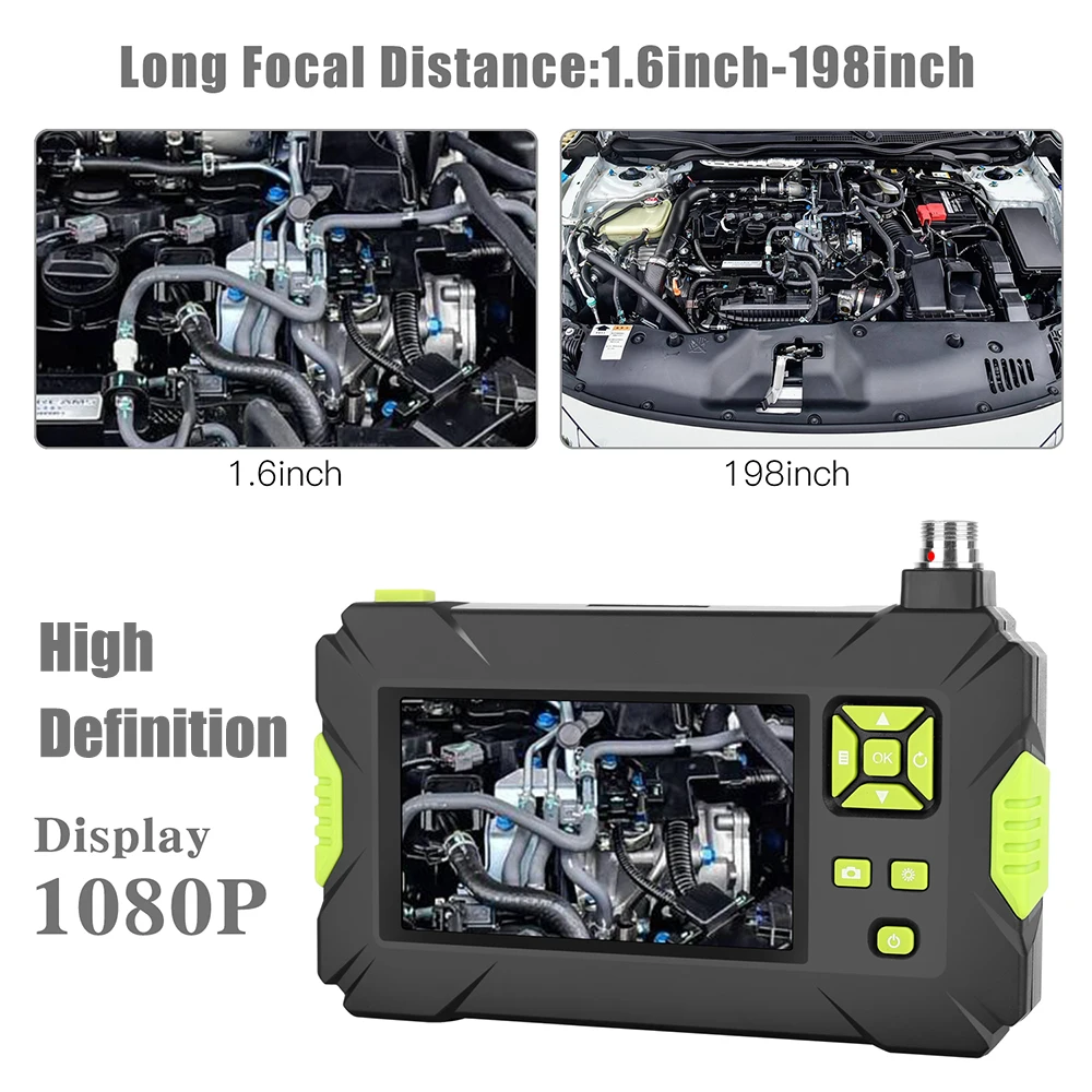 Эндоскопическая камера бороскоп P30 зеленый ручной промышленный 4 3 дюйма HD 1080P