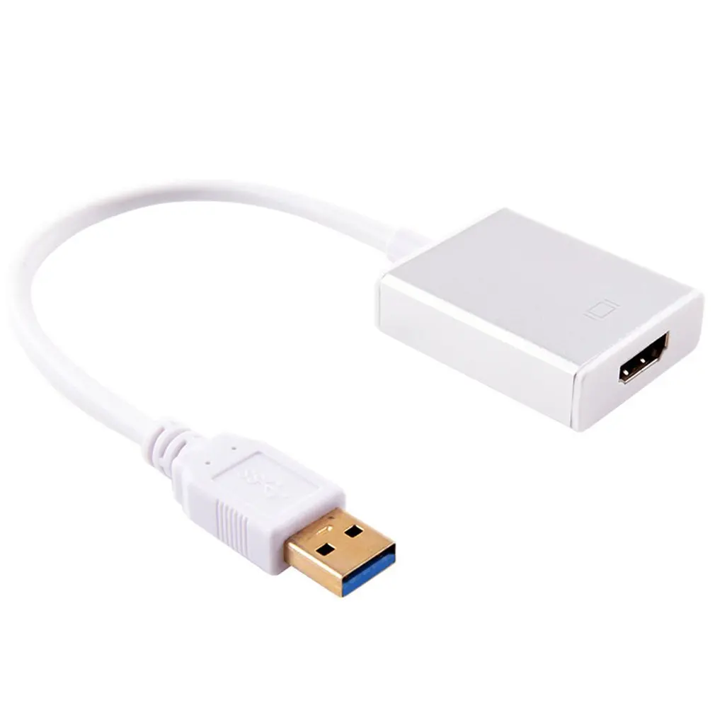 White HD 1080P USB 3,0 к HDMI конвертер адаптер usb-кабель HDMI внешняя видео карта Multi touch монитор адаптер для Windows 7/8/10 - Цвет: White